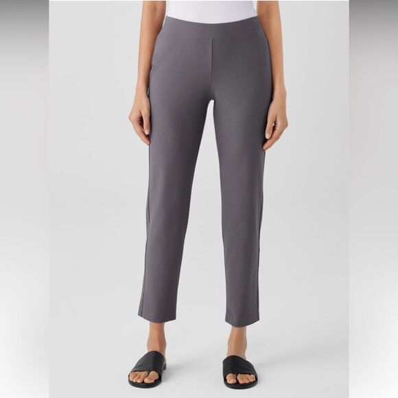 New Eileen fisher gray crepe ankle slip on cropped pant